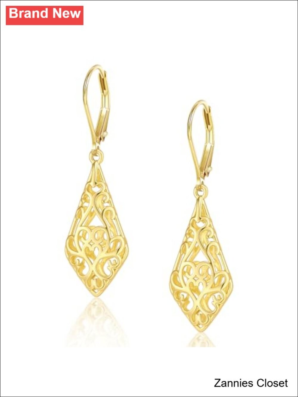 ✨ BOUTIQUELOVIN 14k gold plated Filigree Dangle Drop Earrings Women